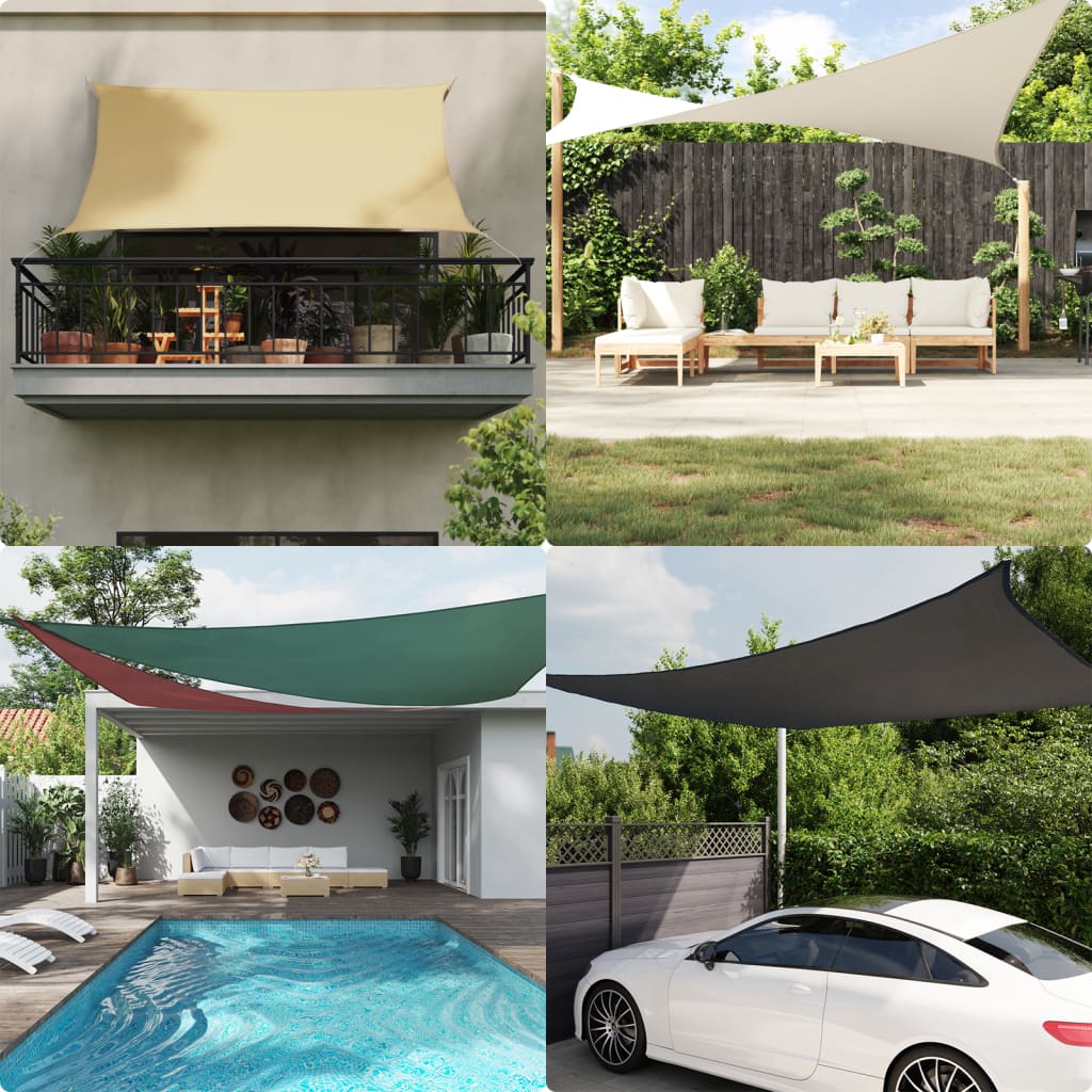 Vidaxl Sun Shade Square 2x2 M Tessuto Oxford Beige