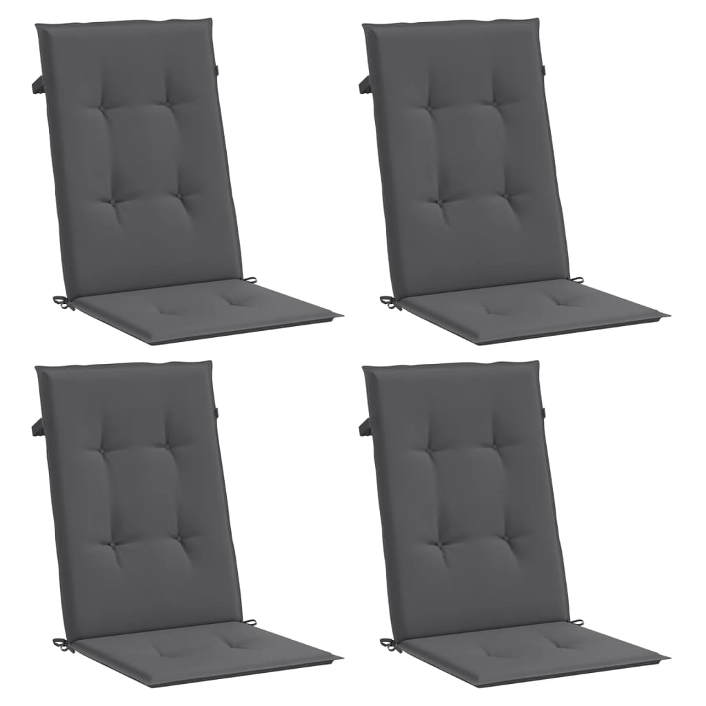 Vidaxl Garden Silla Cushions Backrest 4 PCS 120x50x3 CM Fabric Anthacite