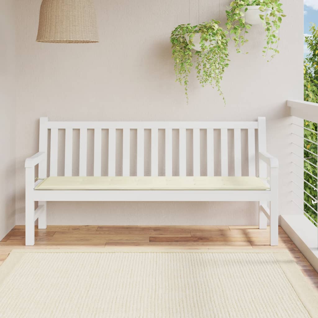 Vidaxl Garden Bench Cushion 180x50x3 cm Oxford Fabric Crème -farget