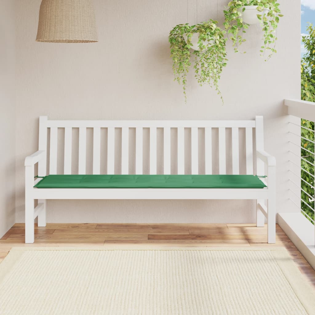 Vidaxl jardin banc coussin 180x50x3 cm oxford tissu vert