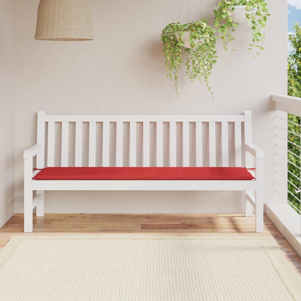 Vidaxl jardin banc coussin 180x50x3 cm oxford tissu rouge