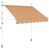 Vidaxl Luifel erstreckt sich manuell 200 cm gelb und blaue Streifen