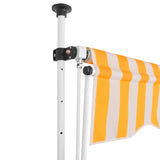 Vidaxl Luifel udvider manuelt 150 cm orange og hvide striber