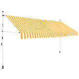 Vidaxl Luifel étend manuellement les rayures orange et blanches de 400 cm