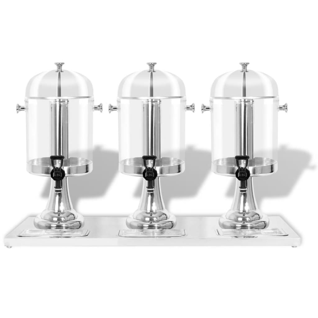 VidaXL three -stern juice dispenser stainless steel 3x8 l