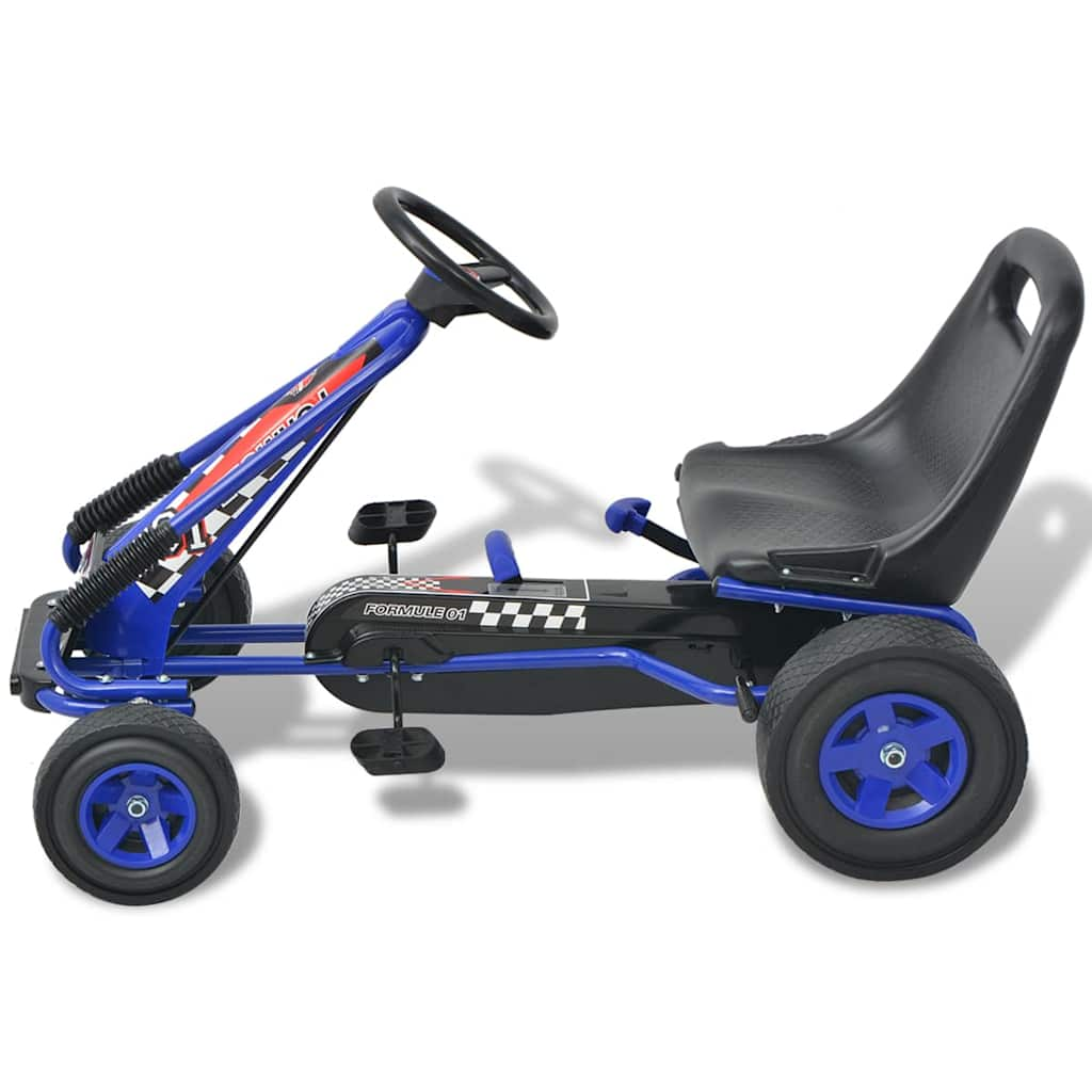 Vidaxl Skelter con pedales y azul de asiento ajustable