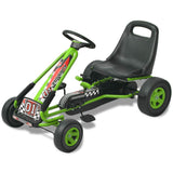 Vidaxl go -kart with pedals and adjustable seat green