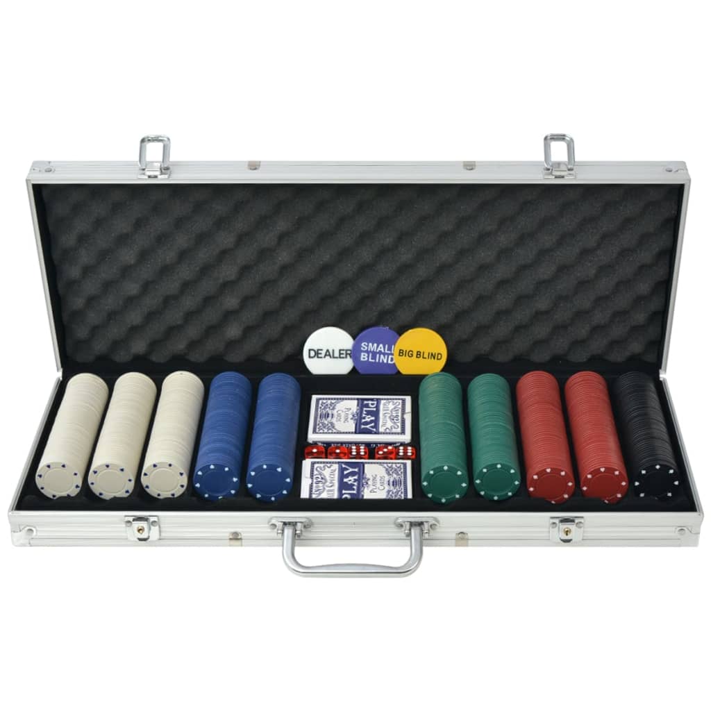 Vidaxl Poker Set mat 500 Chips Aluminium