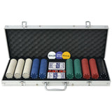 Vidaxl poker set con 500 chips alluminio