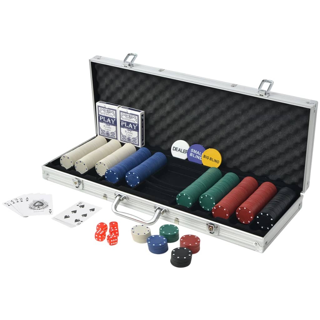 Vidaxl poker set con 500 chips alluminio