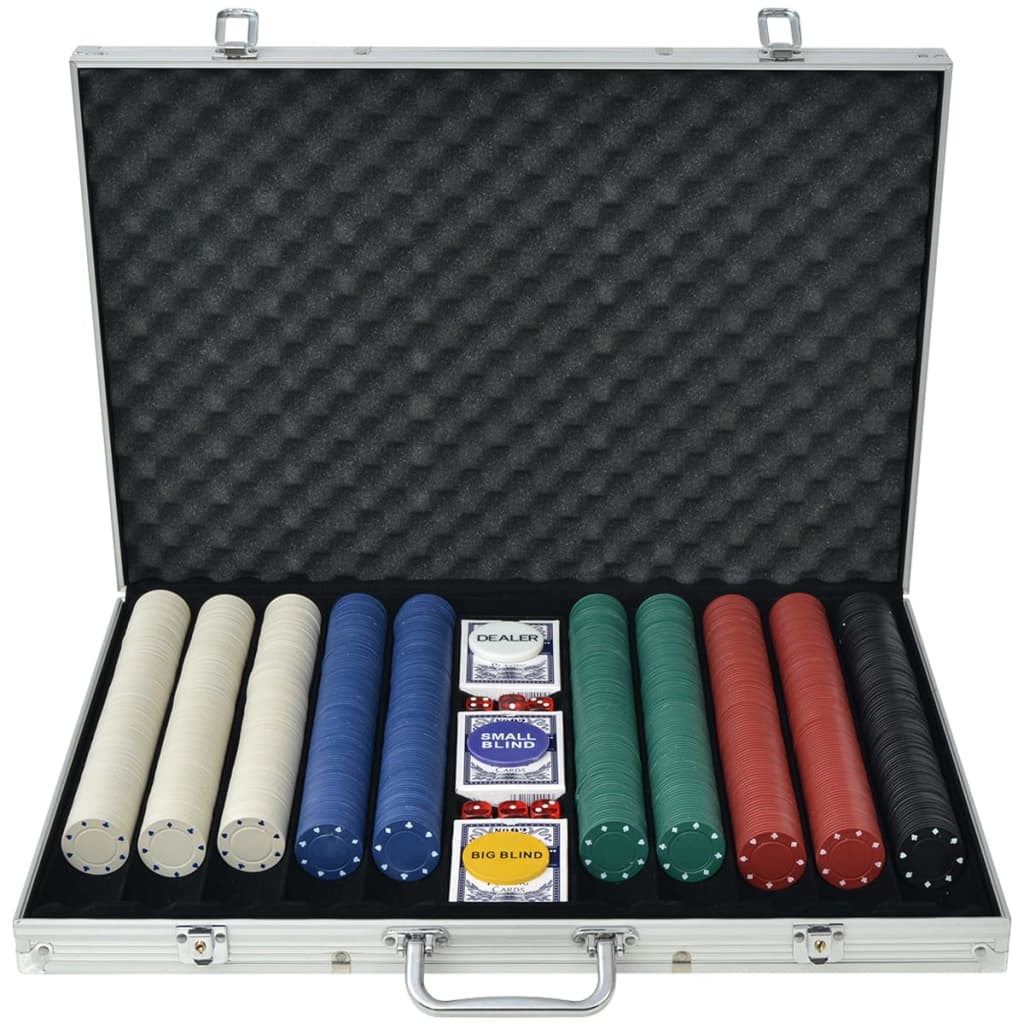 Vidaxl poker set con 1000 chips alluminio