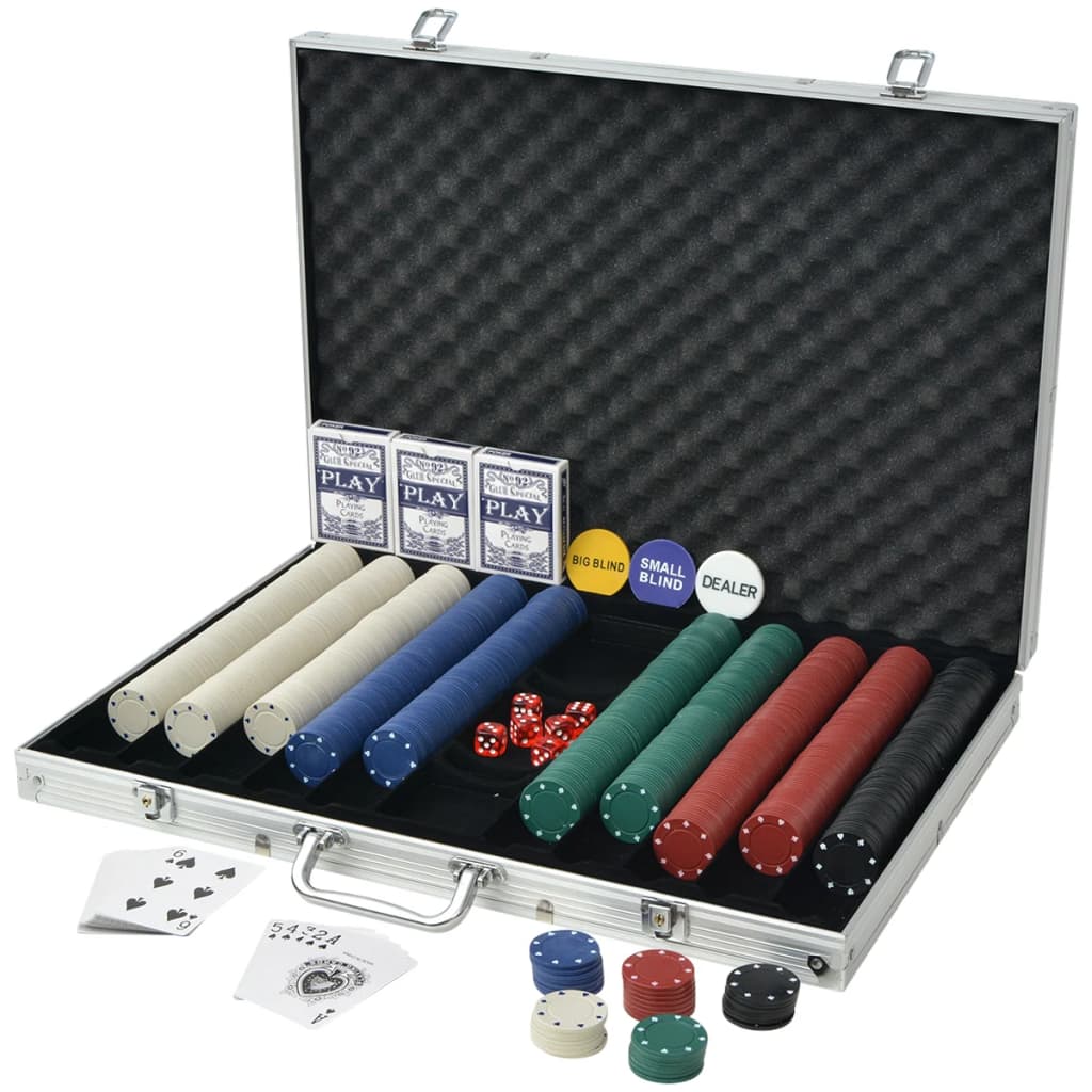 Ensemble de poker Vidaxl avec 1000 puces en aluminium