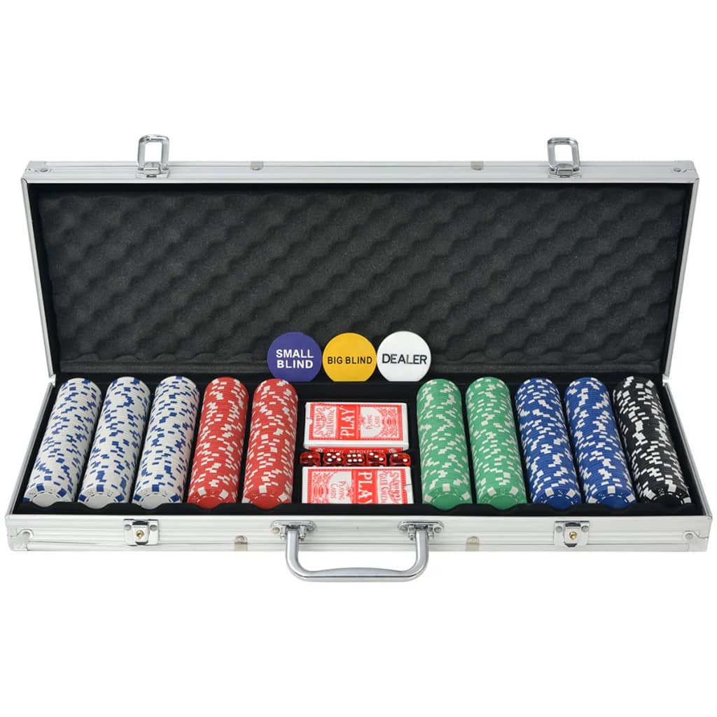 Vidaxl poker sett med 500 chips aluminium