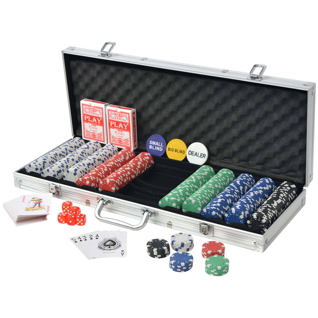 Vidaxl poker set con 500 chips alluminio