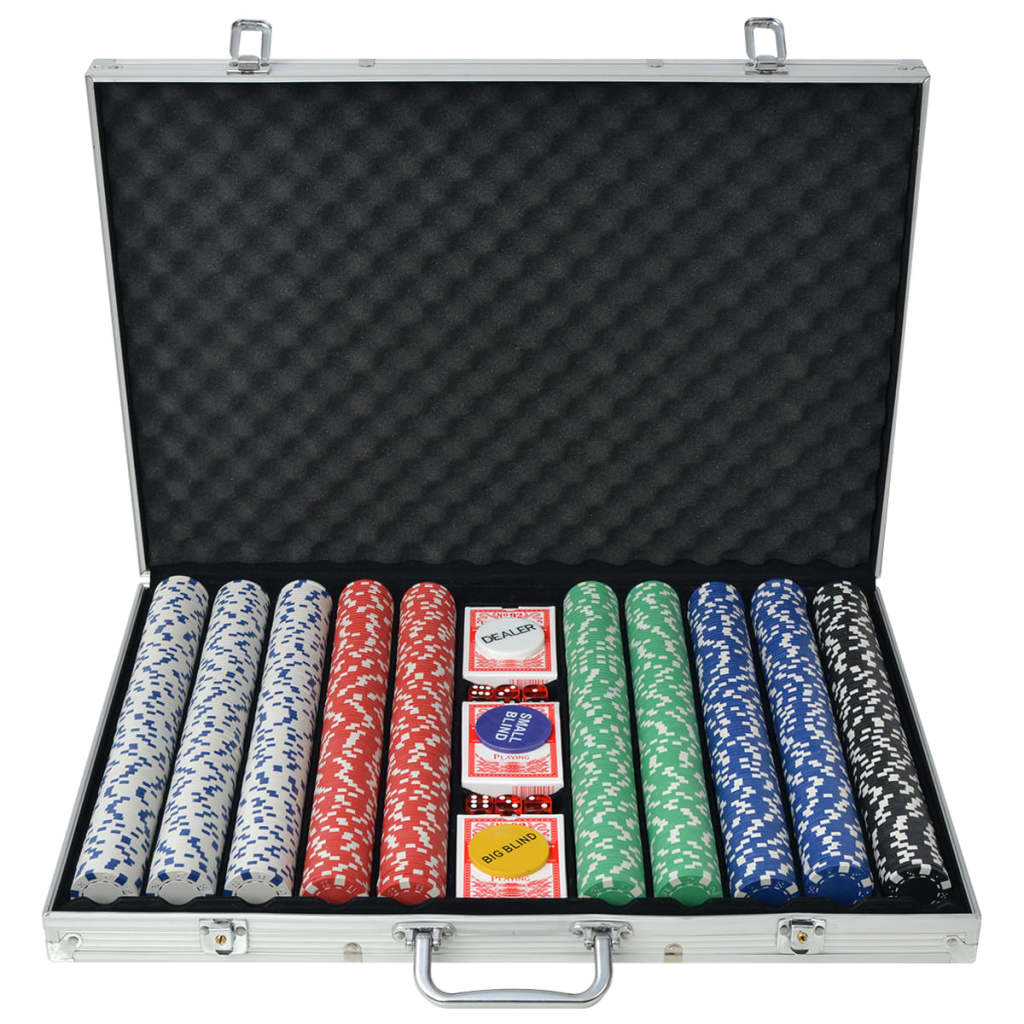 Vidaxl Poker Set mat 1000 Chips Aluminium