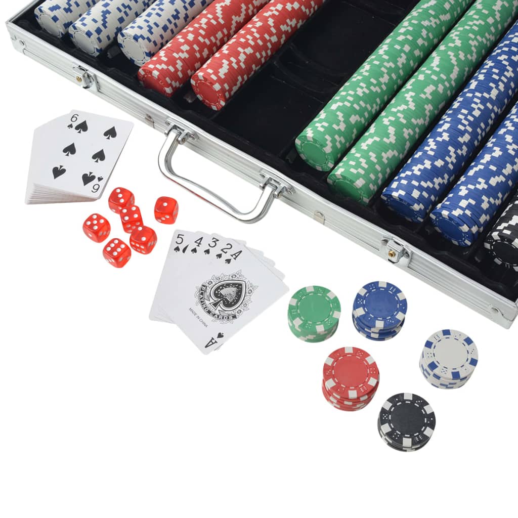 Vidaxl Poker Set mat 1000 Chips Aluminium