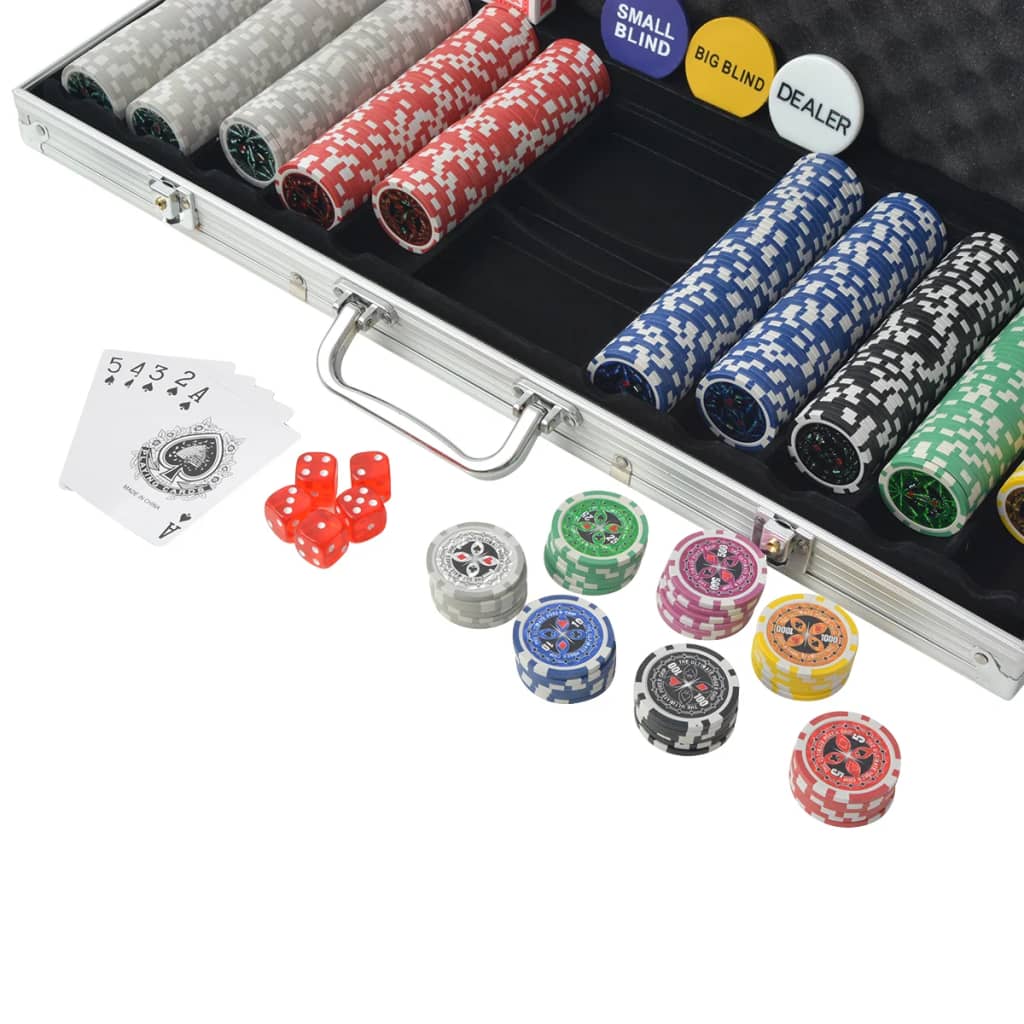 Vidaxl Poker Set med 500 chips aluminium