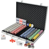 Vidaxl Poker set with 1000 laser chips aluminum