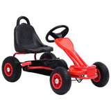 Vidaxl Go -kart s pedály a pneumatickými pneumatikami červená