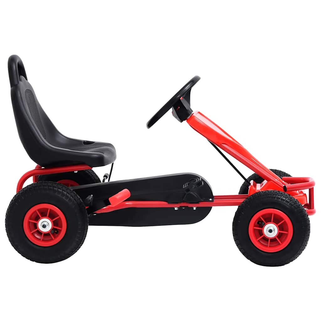 Vidaxl Go -Kart con pedales y neumáticos rojos