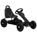 Vidaxl go -kart with pedals and pneumatic tires black