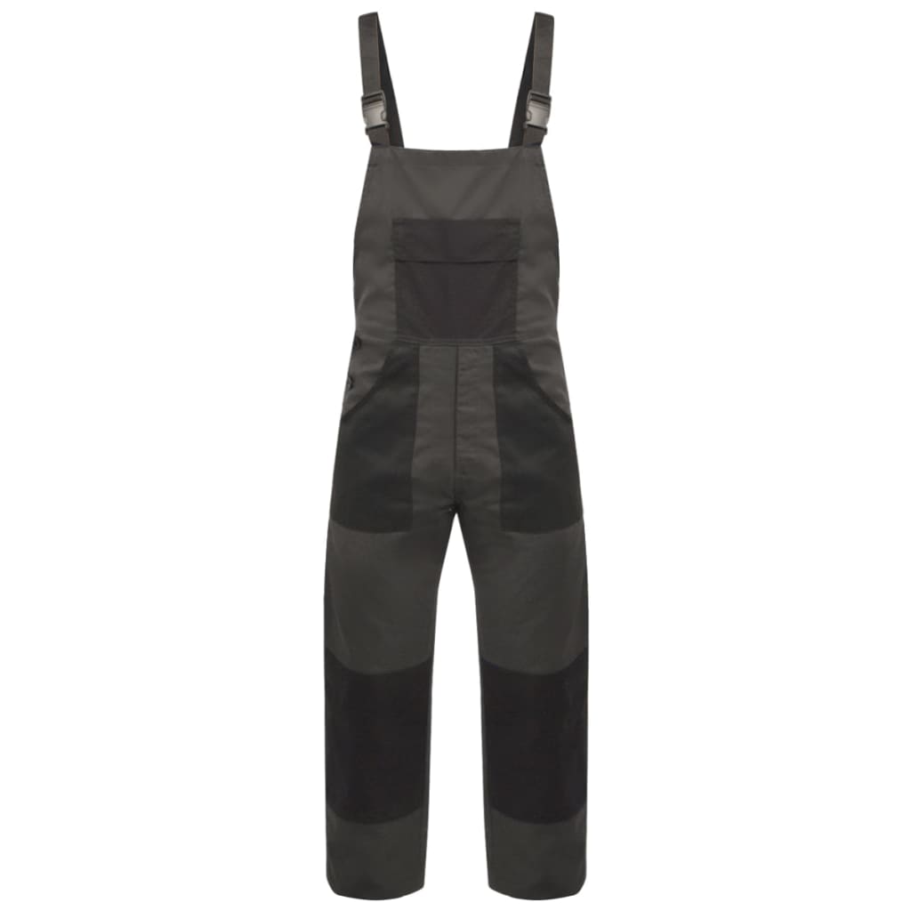 Vidaxl uomini dungarees size xl grigio