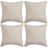 Vidaxl Cushion Covers 4 sztuk beżowy imitacja zamsz 40x40 cm poliester