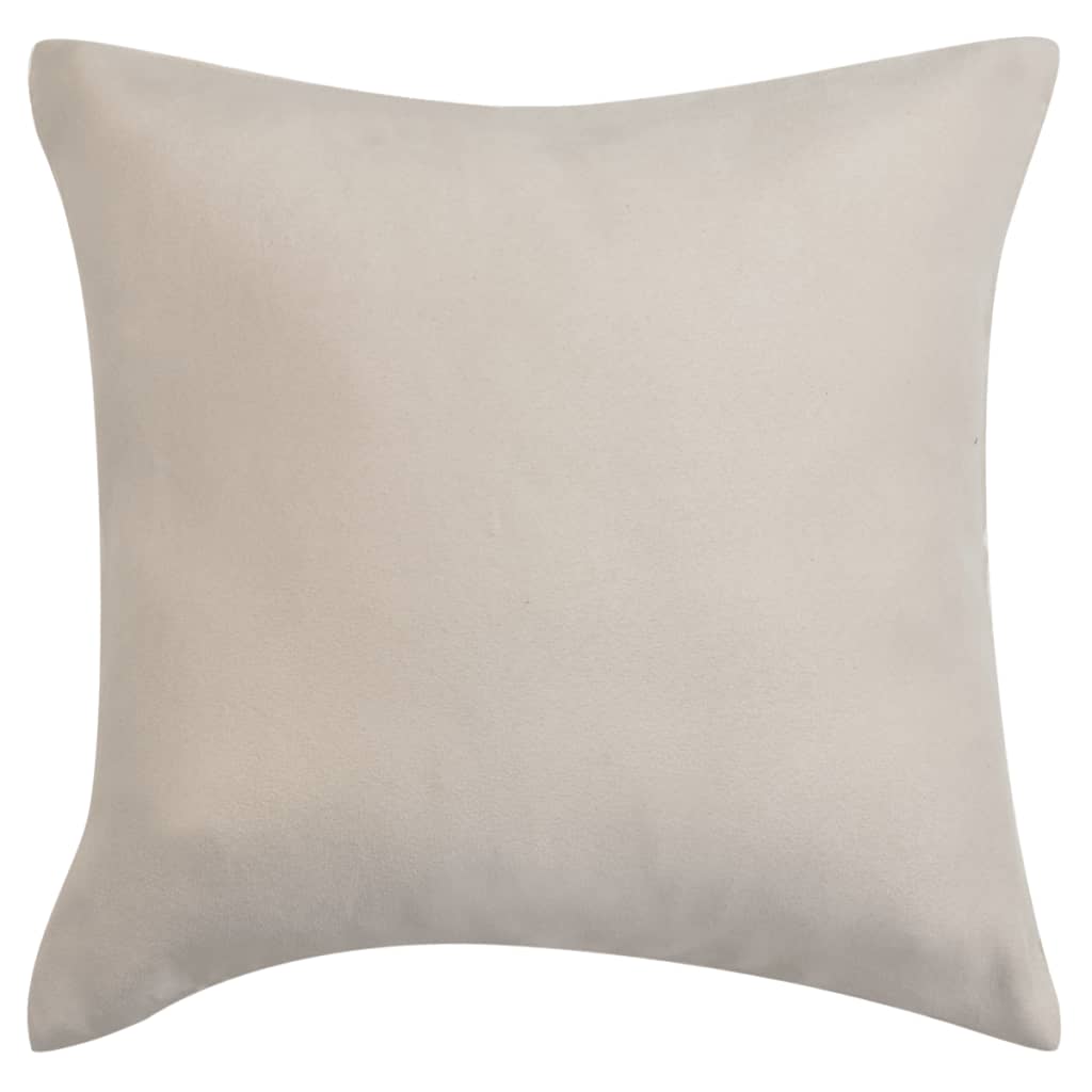 Vidaxl Cushion Covers 4 sztuk beżowy imitacja zamsz 40x40 cm poliester