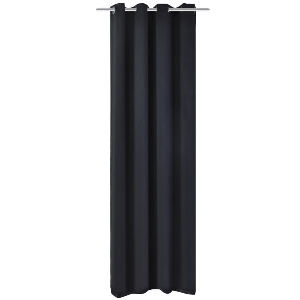 Vidaxl curtain with metal rings blackout 270x245 black