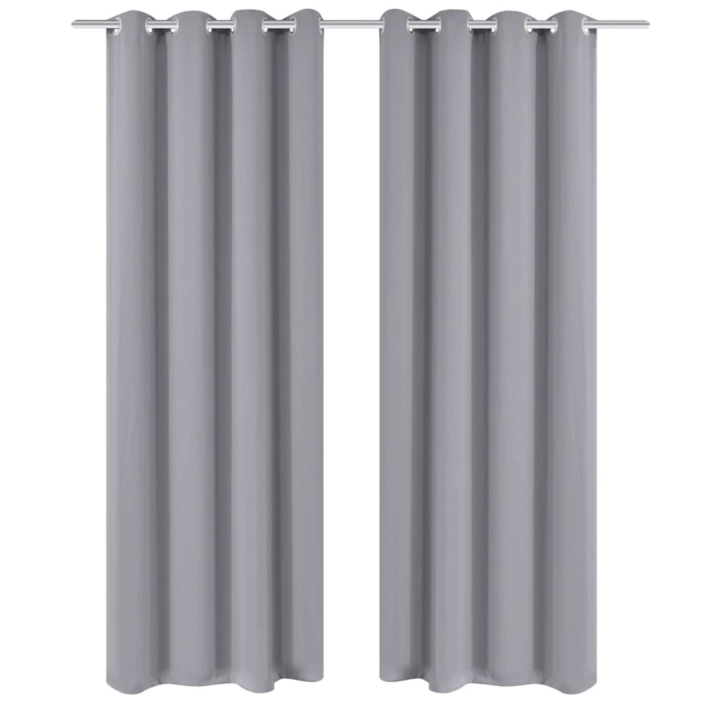 Rideau vidaxl avec anneaux en métal occlusion 270x245 gris