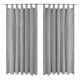 Cortinas de micro-satina Vidaxl con bucles 140x175 cm Gray 2 PCS