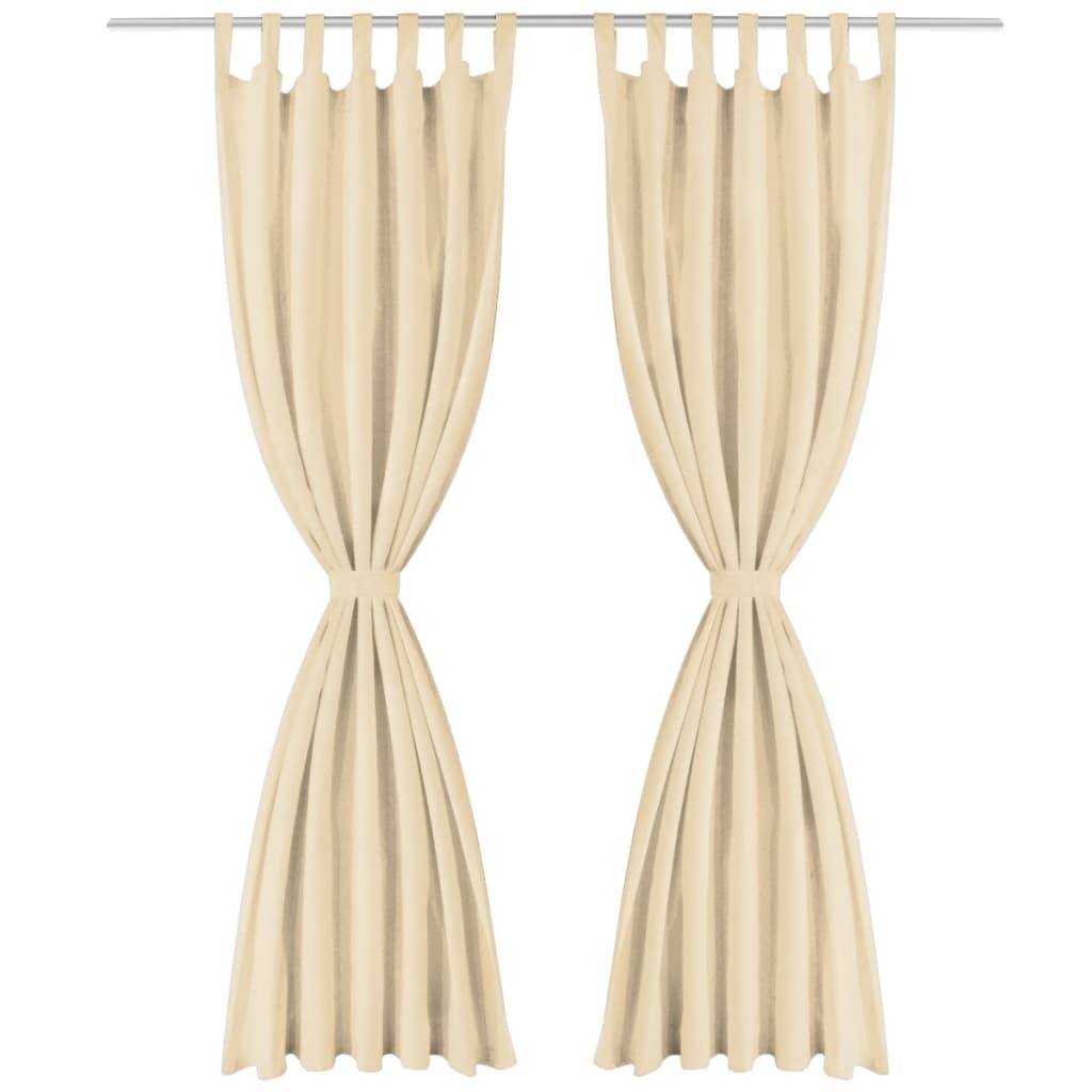 Cortinas de micro-satina Vidaxl con bucles 140x245 cm beige 2 pcs