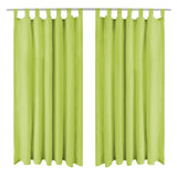 Vidaxl Micro-Satin Curtains with loops 140x175 cm green 2 sts