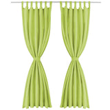 Vidaxl Micro-Satin Curtains with loops 140x225 cm green 2 sts