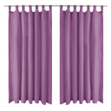 Cortinas de micro-satina Vidaxl con bucles 140x175 cm lila 2 sts