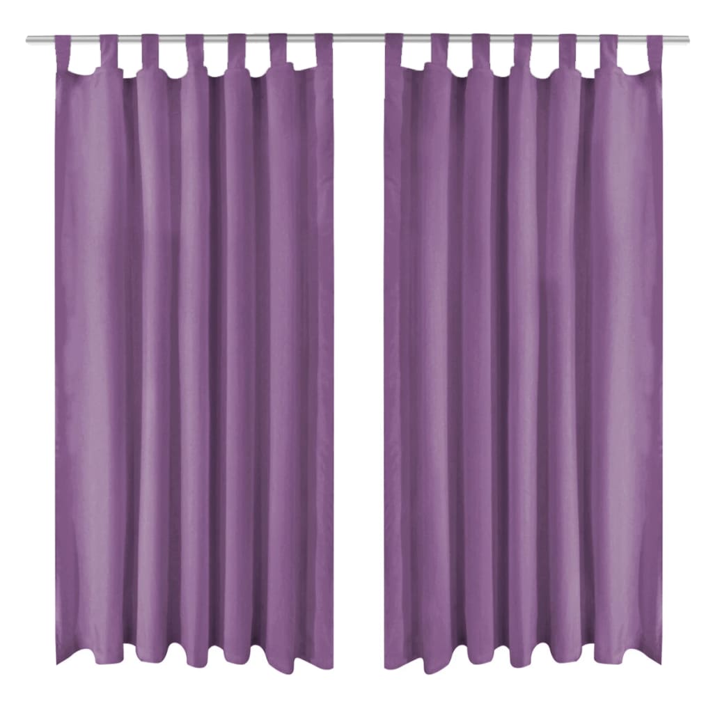 Vidaxl Micro-Satin Curtains with loops 140x245 cm Lila 2 sts