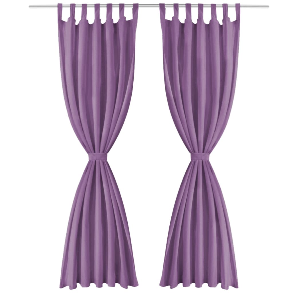 Vidaxl Micro-Satin Curtains with loops 140x245 cm Lila 2 sts