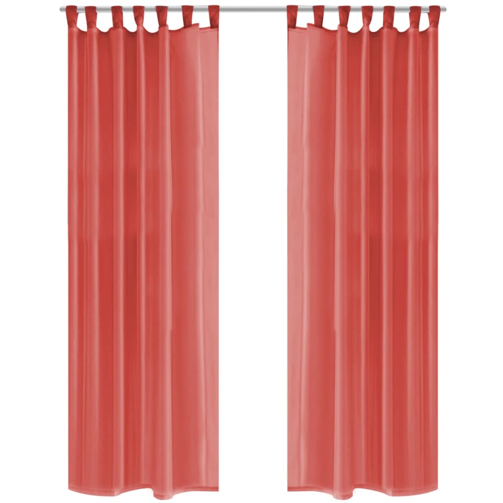 Tende Vidaxl Voile 140x225 cm Red 2 PC