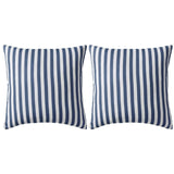 Cojines al aire libre de Vidaxl 45x45 cm a rayas azul marino 2 pcs