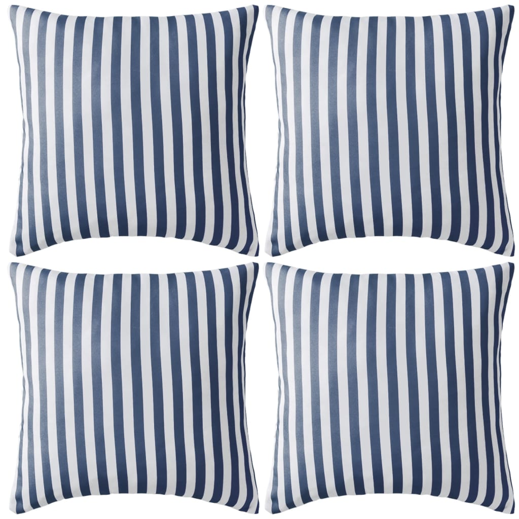 Vidaxl outdoor cushions 45x45 cm striped navy blue 4 pcs