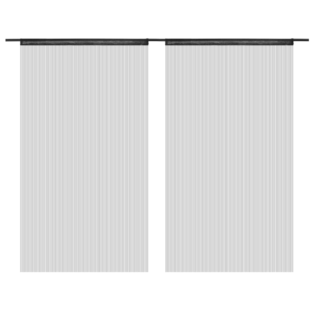 Vidaxl Wire Curtains 2 St 140x250 cm svart