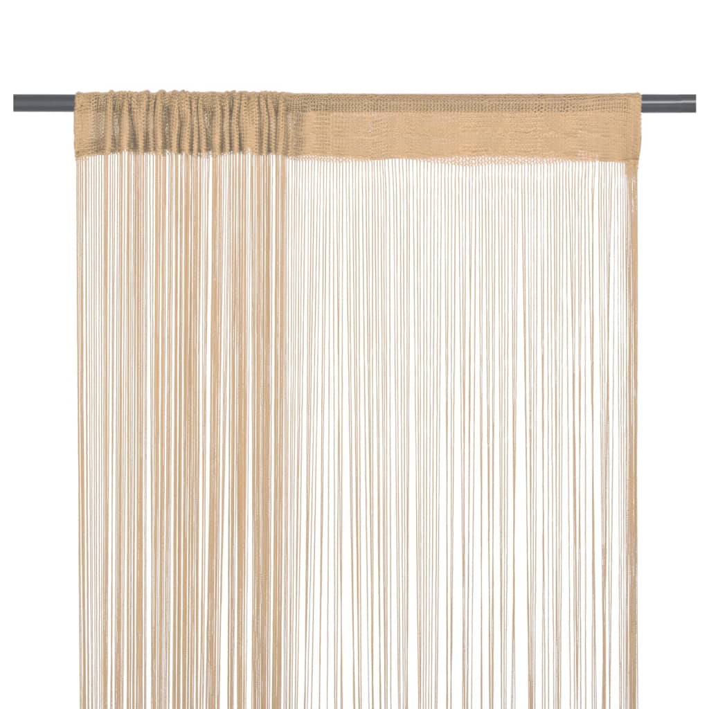 VidaXL Draadgordijnen 100x250 cm beige 2 st