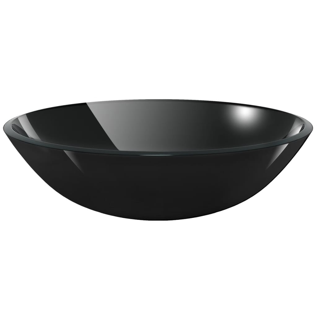 Vidaxl washbasin tvrzená sklo 42 cm černé