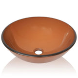 Vidaxl Washbasin tvrzená sklo 42 cm hnědé