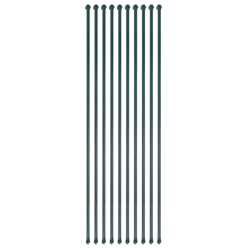 VidaXL Garden posts 1.5 m Metal Green 10 pcs