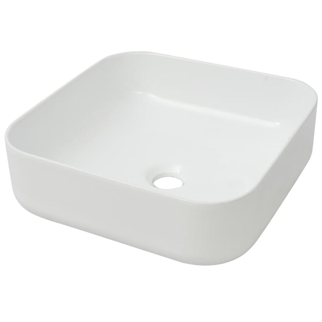 Vidaxl Washbasin carré blanc 39x39x13,5 cm Céramique