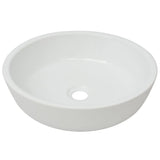 Vidaxl Washbasin okrogla bela 42x12 cm keramika