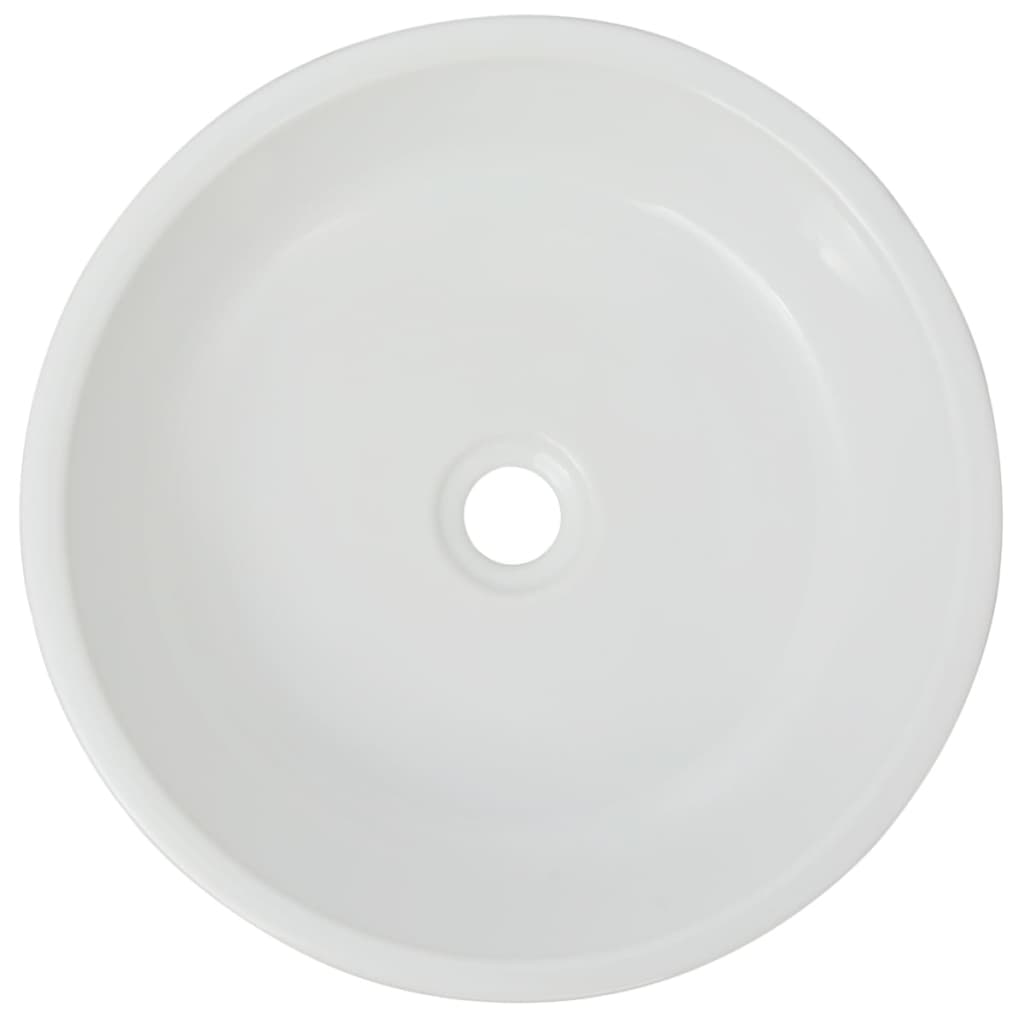 Vidaxl Washbasin okrogla bela 42x12 cm keramika