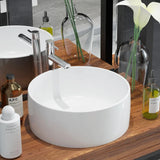 Vidaxl Washbasin okrągły biały 40x15 cm ceramika