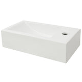 Vidaxl Washbasin med kranhulre rektangulær hvid 46x25,5x12 cm keramik